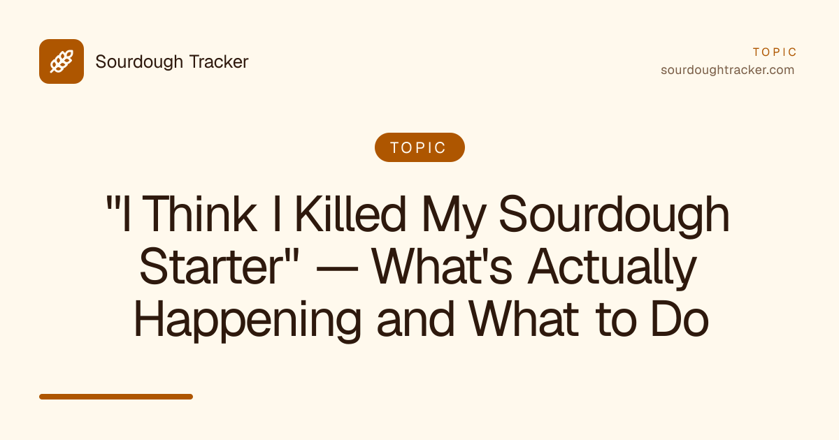 "I Think I Killed My Sourdough Starter" — What's Actually Happening and What to Do