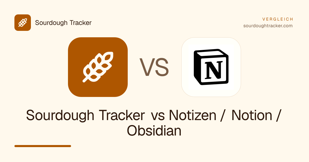 Sourdough Tracker vs Notizen / Notion / Obsidian
