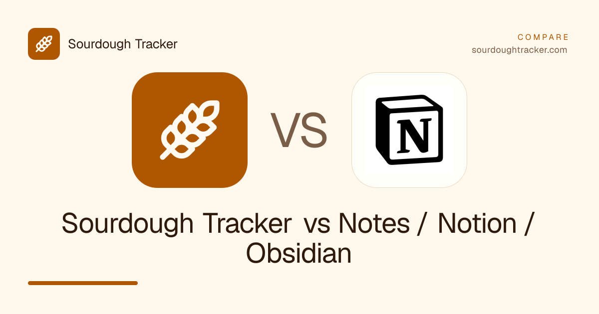 Sourdough Tracker vs Notes / Notion / Obsidian